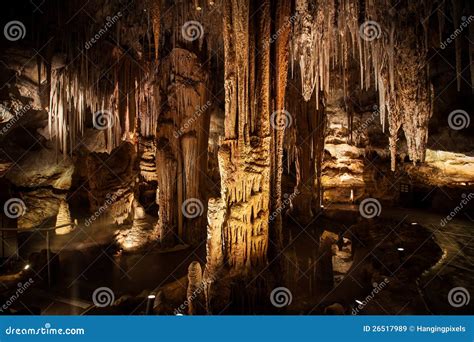 Stalactite And Stalagmite Formations In The Cave Stock Image Image Of