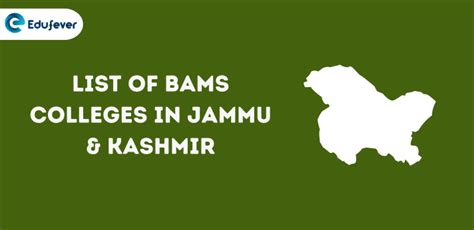 List Of BAMS Colleges In Jammu Kashmir 2025 26 Govt Pvt Seats