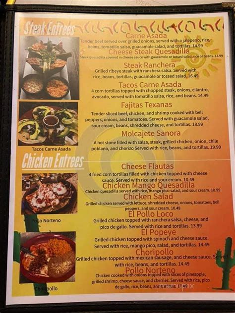 Menu Of Garcias Mexican Restaurant In Elmira Ny 14903