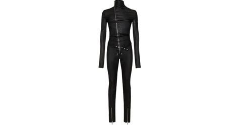 Rick Owens Tight Gary Leather Flight Suit In Black For Men Lyst Canada