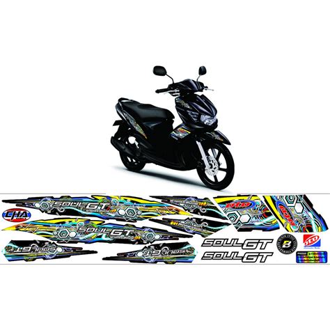 Jual Desig Decal Setiker Motor Soul Gt Polet Variasi Striping Motor