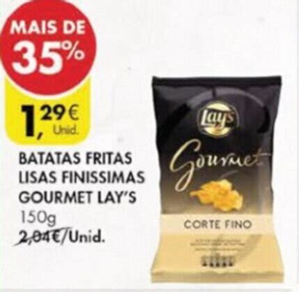 Promoção Batatas Fritas Lisas Finissimas Gourmet Lay s 150g em Pingo Doce