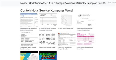 Contoh Nota Service Komputer Word