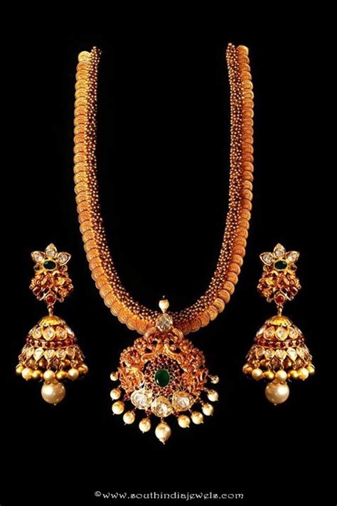 Gold Coin Necklace Set From MOR Jewellers ~ South India Jewels