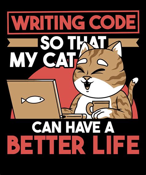 Coder Developer Software Engineer Coding Cat Programmer Digital Art