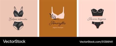 Elegant Luxury Lingerie And Underwear Logos Vector Image