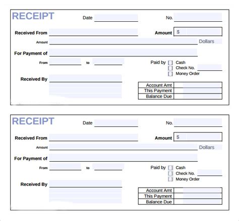 Free Sample Invoice Receipt Templates In Pdf Ms Word