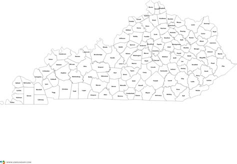 Download Kentucky Counties Outline Map Kentucky County Map