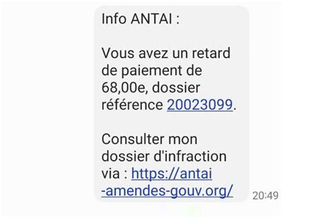 Photo Voici Un Exemple De Sms Frauduleux Adress Dans Le Cadre D