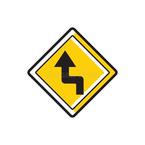 Reverse Turn Left Warning Sign Vector Illustration Decorative Design