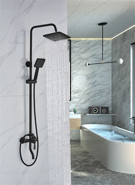 Душевая система BOCH MANN ECO Quadro Black (BM8427), черная матовая, с ...