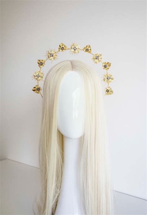 Gold Stars Headband Panmilli Halo Crown Goddess Headpiece Etsy Canada