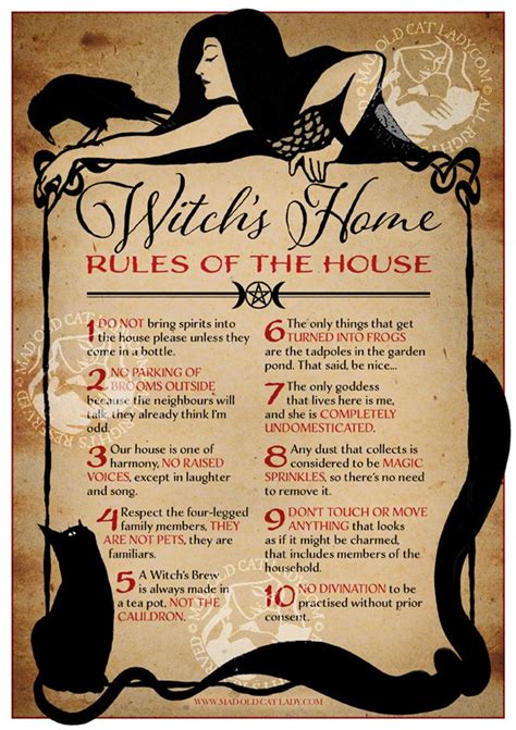 Witch S Home Rules Of The House A Art Print Petagadget