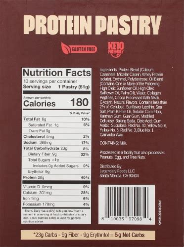 Legendary Foods Chocolate Cake Flavored Protein Pastry Case Ct