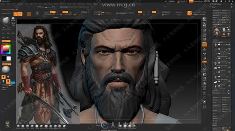 Zbrush游戏男性武士角色雕刻制作完整流程视频教程 3d设计教程 人人cg 人人素材 Rrcg