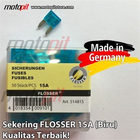 Jual Flosser Sekring Mini Sekering Tancap DX Fuse Mobil Motor 15A Biru