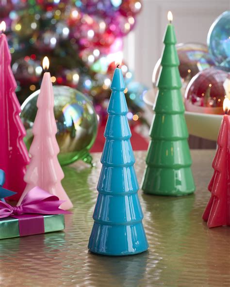 Ceralacca Turchese Christmas Tree Candle Horchow