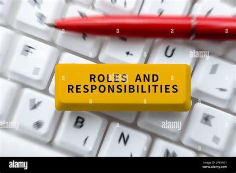 Conceptual Caption Roles And Responsibilities Business Concept