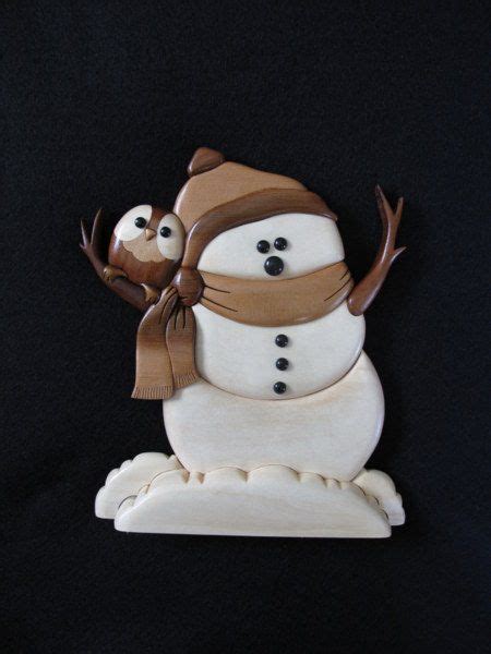 Intarsia Snowman Scroll Pattern Scroll Saw Patterns Christmas Wood