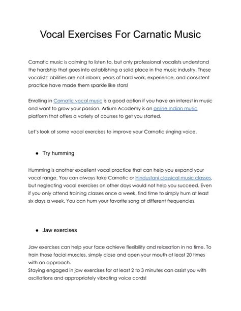 Ppt Vocal Exercises For Carnatic Music Powerpoint Presentation Free