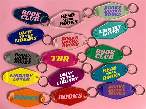 Custom Motel Keychain Library Book Motel Keychain Reading Book Etsy