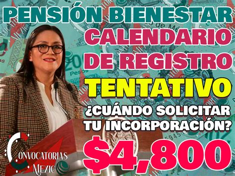 Posible CALENDARIO DE REGISTRO Tentativo Para Las Pensiones Del