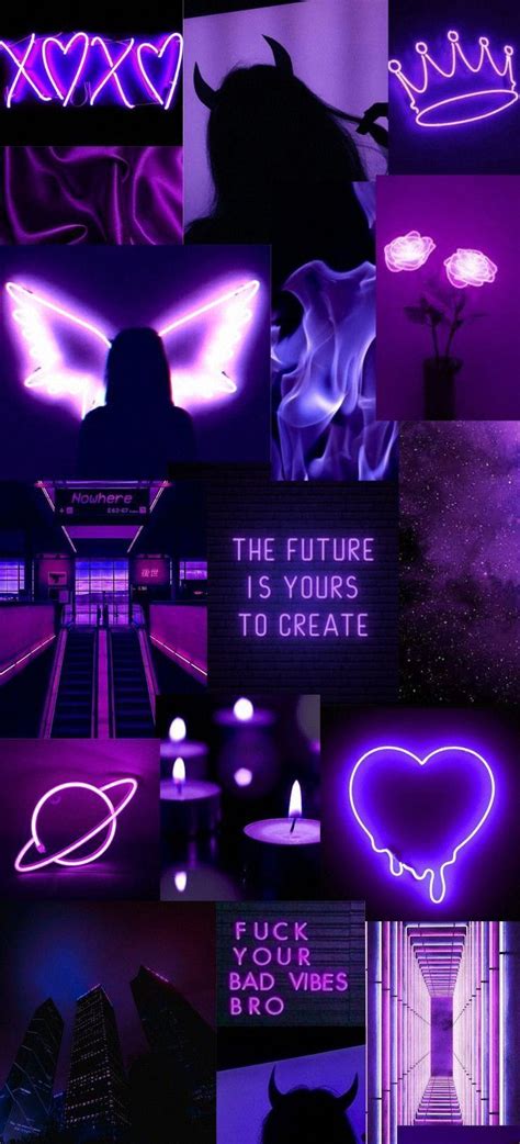 purple neon collage phone wallpapers background | Pretty wallpaper ...