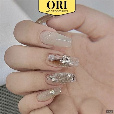 M Ng Tay Gi Nail Box Ki U D I M U Nude H A Ti T D Th I Trang Ori Accessories Y Shopee