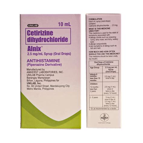 Alnix Cetirizine 25mgml Oral Drops 10ml