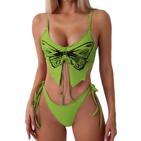 Hwmodou Women Swimsuits Women Butterfly Sexy Cute Split Bikini