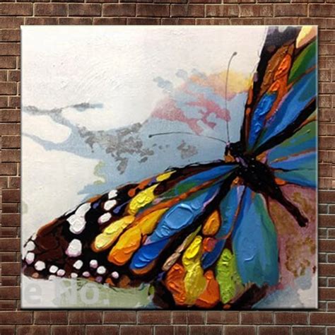 Hand Painted Abstract Cartoon Canvas Art Butterfly Oil Painting ...