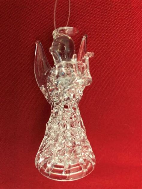 Clear 25 Hand Blown Glass Angel Ornament Ebay