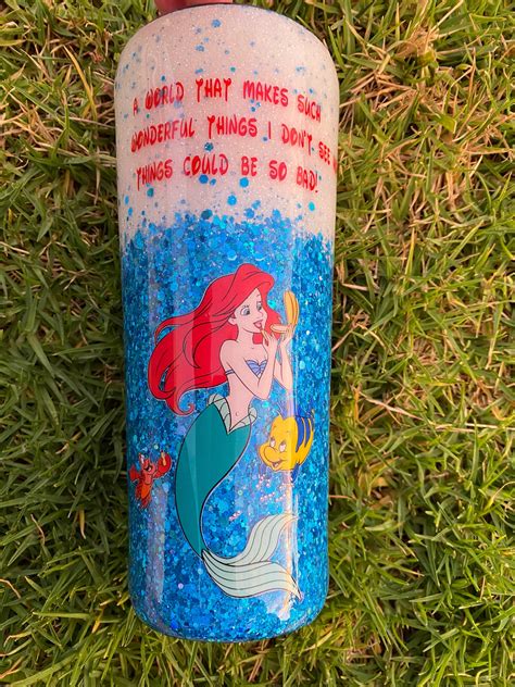 Custom Little Mermaid Glitter Tumbler Etsy