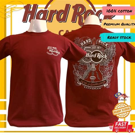 Hard Rock T Shirt Kain Sejuk Streetwear D Printed Baju Lelaki Baju