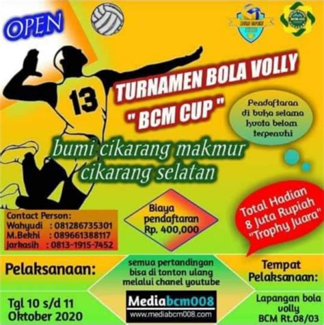 Contoh Poster Pertandingan Bola Voli Brosur Templat Permainan Voli