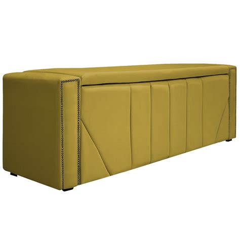 Calçadeira Baú Casal Minsk P02 140 cm para cama Box Suede Doce Sonho