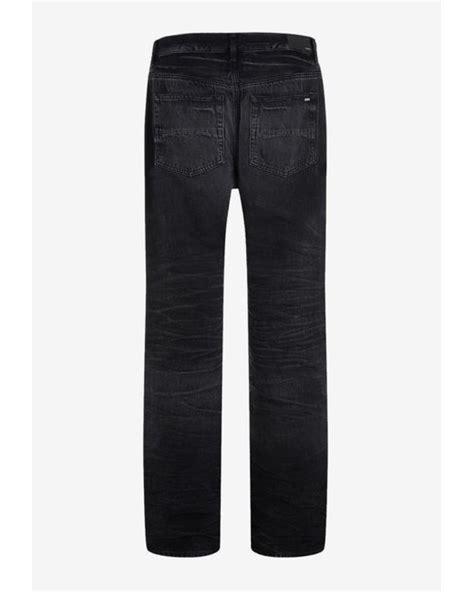 Amiri Straight Leg Stack Jeans In Black For Men Lyst