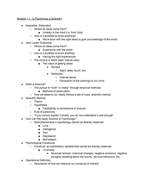 Week 1 Psychology As A Science Module 1 Is Psychology A Science