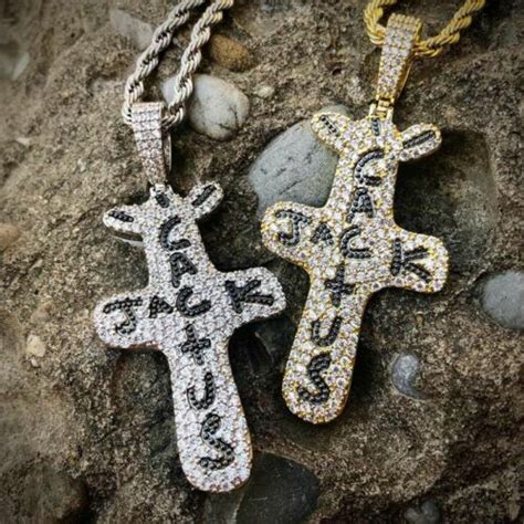 Travis Scott Cactus Jack Cross Bling Pendant Rope Chain Hip Hop