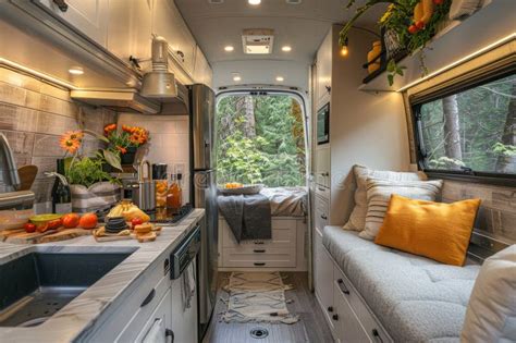 Kitchen Inside a Modern Camper Van. Interior Design Stock Photo - Image ...