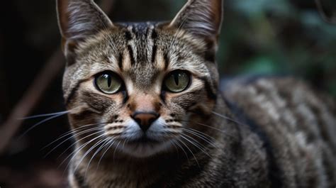 Cat With Wide Green Eyes Is Sitting In The Background Cat In The Green