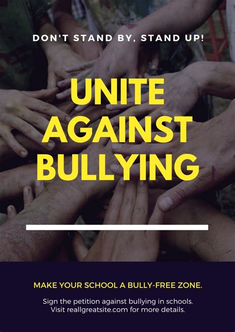 Free Printable Anti Bullying Campaign Poster Templates Canva