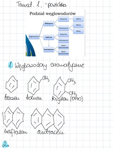 Notatki na egzamin Temat 1 powtórka 1 Węglowodory aromatyczne benzen