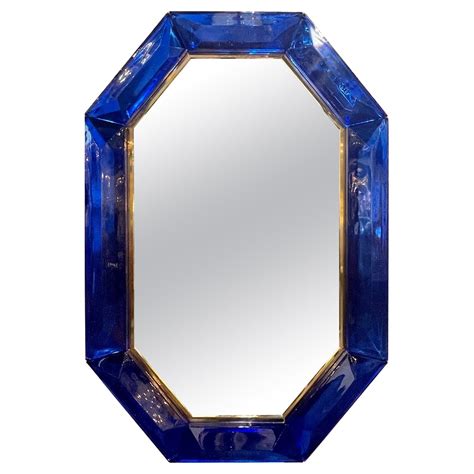 Murano Glass Cobalt Blue Mirror At 1stdibs