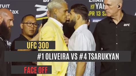 UFC 300 Charles Oliveira Vs Arman Tsarukyan Face Off YouTube