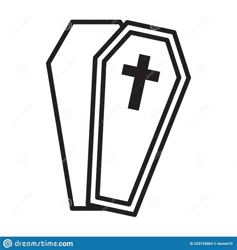 Halloween Coffin Silhouette Flat Icon Vector for Your Web Site Design ...