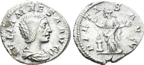 Roman Empire Denarius Julia Maesa Augusta Ad Pietas