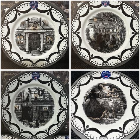 Royal Stafford Dinner Plates Halloween Guardian Haunted Home House