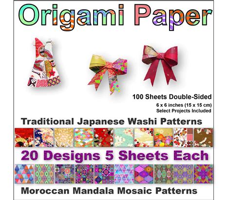 Buy Premium Origami Paper Of Japanese Washi And Moroccan Mosaic