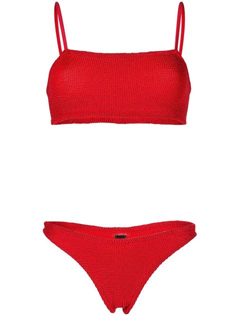 Hunza G Gigi Textu Bikini Red Editorialist